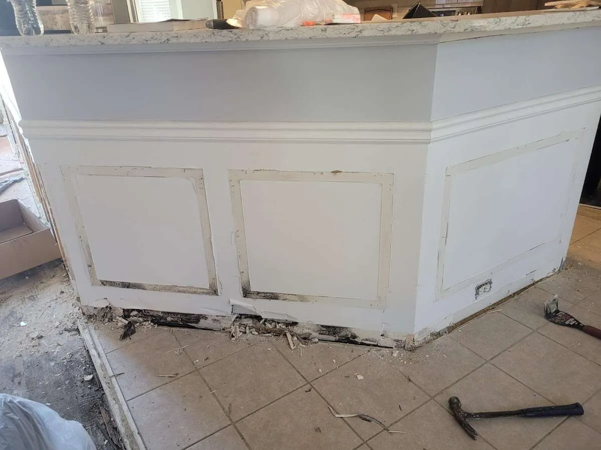 Water damage and mold on kitchen during Storm Damage Restoration in Southampton